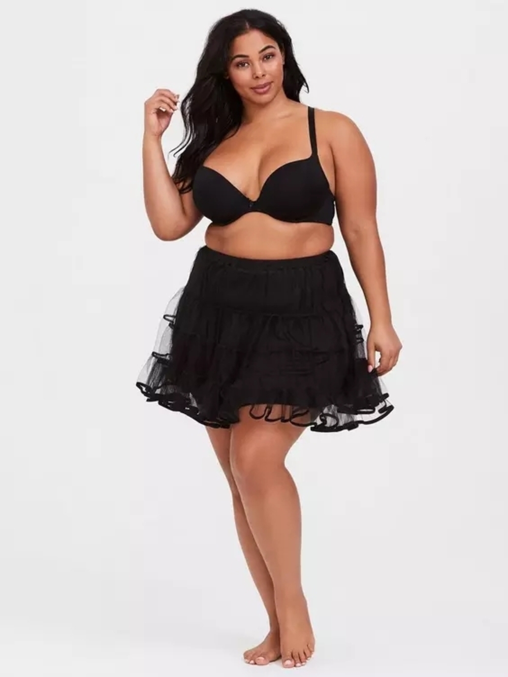 Burlesque-Babydoll-Pricess LINGERIE Torrid Black Layered Tulle Skirt SIZE 3x/4x